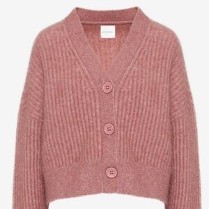 NWOT Anine Bing Pink Maxwell Cropped Cardigan Size Extra Small